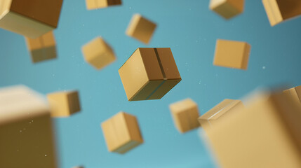Background image with floating boxes