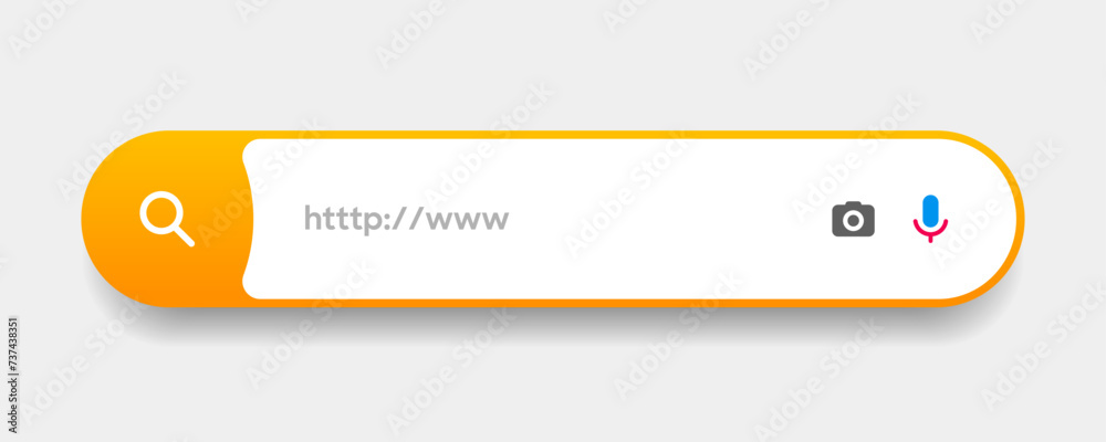 Aufkleber Search Bar with suggestions for UI UX design and web site. Search Address and navigation bar icon. Collection of search form templates for websites. Search engine web browser window template.
