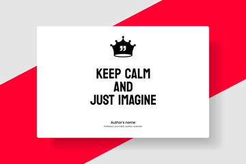 3D bubble testimonial banner, quote, infographic. Keep calm and Social media post template designs for quotes. Empty speech bubbles, quote bubbles and text box. Vector Illustration EPS10.