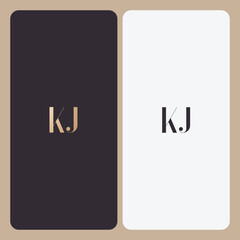 KJ logo design vector image