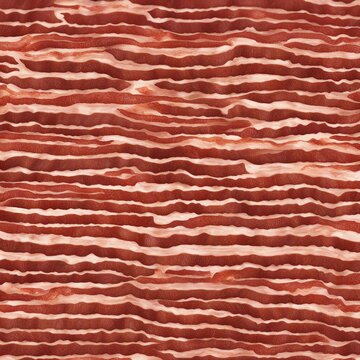 red background _A  repeating strips of bacon texture with a cooked and slab element and a meat and food  