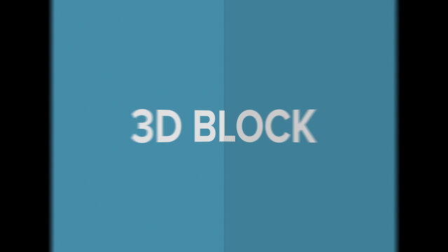 3D Block Text And Media Transition
