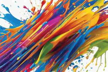 Colorful Paint splashes background. Colorful paint splash. Isolated design element on the transparent background. Splashing of the color paint. Colorful paint splash.