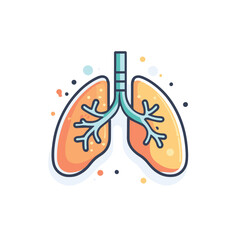 Human lungs anatomy icon illustration flat vector design