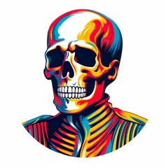 Mexican skeleton colorful art for t-shirt design 