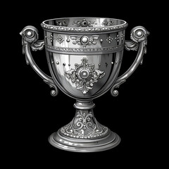 Fototapeta na wymiar Silver trophy cup