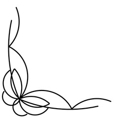 Abstract Wavy Lines Corner Border 