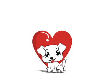 dog with heart