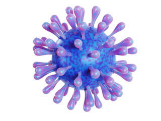 3d rendering illustration of blue virus isolated - 737446365