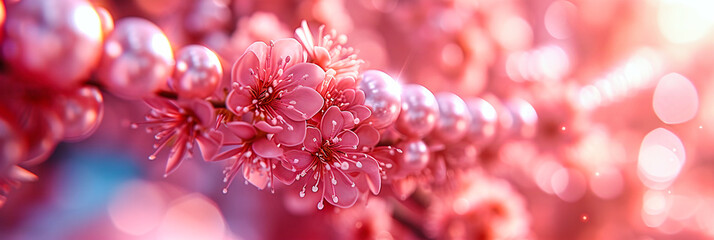 Cherry Blossom in Spring, Pink Petals and Fresh Blooms, Natures Beauty, Delicate Floral Background