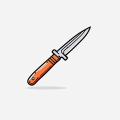 Cartoon style icon illustration of a knife flat vector artwork