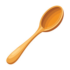 Vector of a wooden spoon on white.