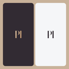 PI logo design vector image
