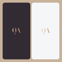 QA logo design vector image