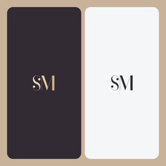SM logo deign vector image