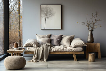 Picture the coziness of a hygge home interior design in a modern living room.