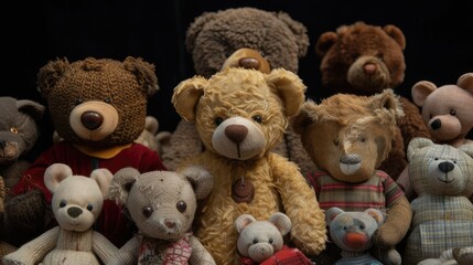 teddy bear doll in a collection, highlighting their unique characteristics and expressio