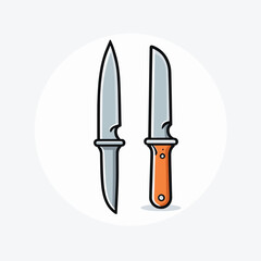 Cartoon style icon illustration of a knife flat vector artwork