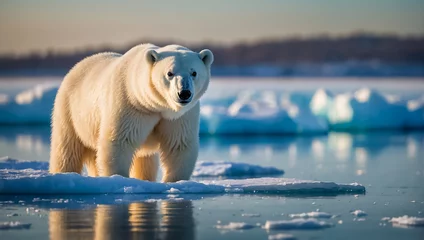 Foto op Plexiglas White polar bear in the north © tanya78