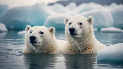 Fototapeten White polar bears in the north © tanya78