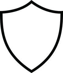 empty shield icon outline on Transparent Background, PNG
