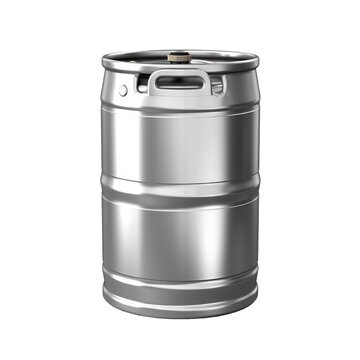 Metal beek keg. Isolated on transparent background.
