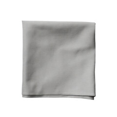 One grey kitchen napkin. Isolated on transparent background.