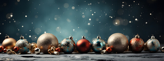 Naklejka premium Festive Christmas Banner Background: Seasonal Greetings and Joyful Celebrations