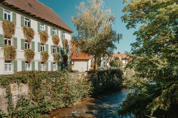 Obraz premium Old national German town house in Bietigheim-Bissingen, Baden-Wuerttemberg, Germany, Europe. Old Town is full of colorful and well preserved buildings.