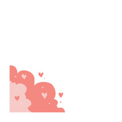 Pink Corner Cloud With Heart 