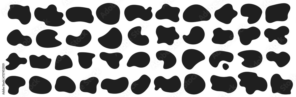 Aufkleber a set of abstract bounded rounded liquid blob shapes. vector contemporary illustration. uneven silho