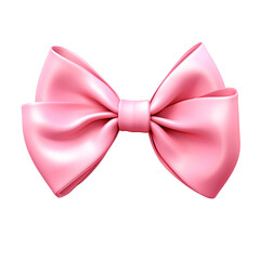 Pink bow. Isolated on transparent background.