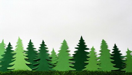 Obraz premium A background of coniferous forest made from paper.