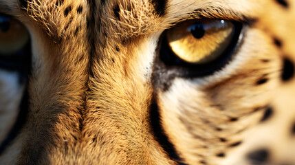 Super Macro Close-up of cheetah. Full HD Background. Generative AI,