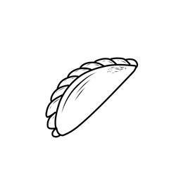 Hand Drawn Mexican Empanada Doodle 