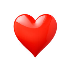 Red heart shape sticker. Isolated on transparent background.