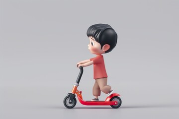 child riding a scooter