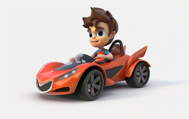 Fototapeta premium child driving a car
