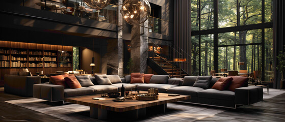 Step into a lounge that epitomizes modern charm and uniqueness. Visualize the attractive interior...