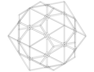 Wireframe Shape Compound of Dodecahedron and Icosahedron 3D print model