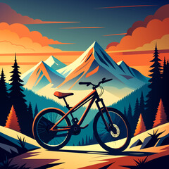Naklejka premium a mountain bike This detailed mountain bike vector graphic captures the essence of outdoor adventure and thrilling rides. Ideal for outdoor enthusiasts, biking events, and sports-related designs. Down