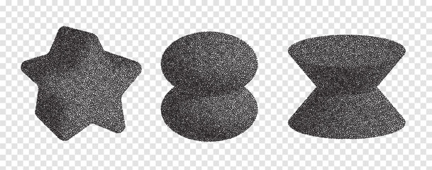 3d y2k geomtric abstract shapes.  Kit with variety of design ellements. Vector illustrations set 