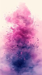 Splash of Vibrant Pink Watercolor on White Generative AI