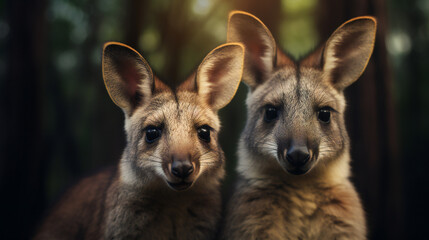 Super Macro Close-up of Wallabies. Full HD Background. Generative AI,