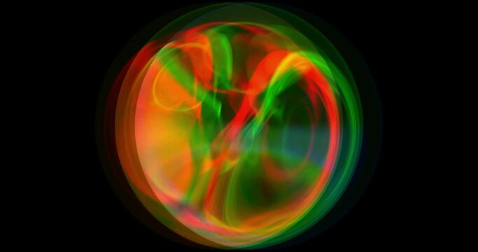 Multisphere with three dimensions with fire inside. Cinema 4K 60fps Slow Motion video