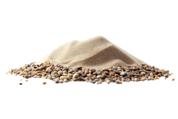 Pile of Sand and Assorted Pebbles Isolated on Transparent Background