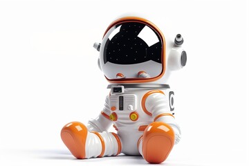 Naklejka premium orange robot toy