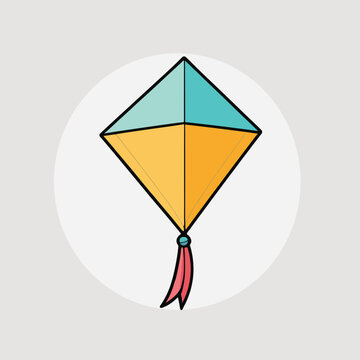 recommend clip art: Colorful kite flying illustration on isolated background vector art