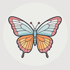 Butterfly illustration flat vector drawing