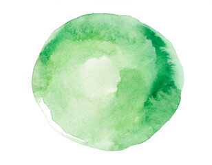 grün Wasserfarben Kreis isoliert auf weißen Hintergrund, Freisteller